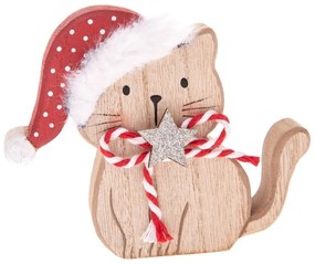 Statuetta natalizia in legno (altezza totale 10 cm) Cat – Dakls