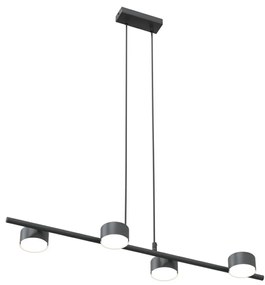 Lampadario Minimal Hermes Acciaio Nero 4 Luci Gx53 Ip20