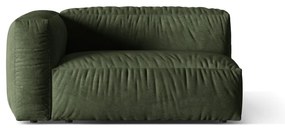 Parte divano componibile verde (con penisola a sinistra) con rivestimento in velluto Martina – Micadoni