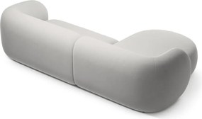 Divano angolare grigio chiaro (con penisola a sinistra/con chaise lounge) con rivestimento in velluto Kate – Micadoni