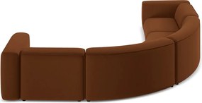 Divano angolare arancione/marrone con rivestimento in velluto Ekahi – Makamii