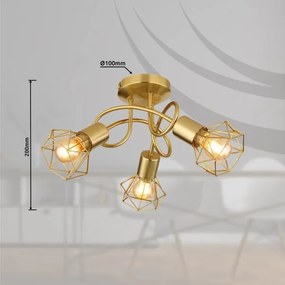 Globo 54802GB-3D - Lampadario a plafone XARA I 3xE14/40W/230V oro