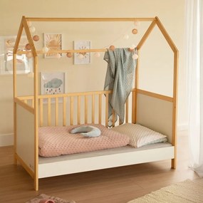 Lettino in colore bianco e naturale 70x140 cm - Roba