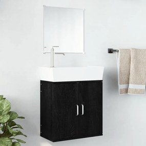 Set Mobili Da Bagno 2 Pz Nero İn Legno Multistrato /