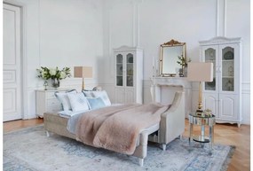 Shabby Chic divano estraibile color champagne in morbida ciniglia - Arrediorg