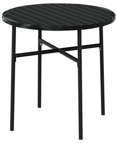 Set mobili da pranzo per giardino 3 pz polyrattan nero