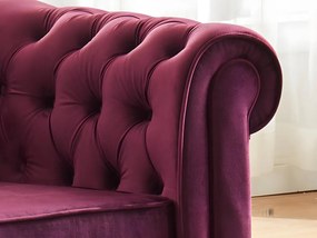 Poltrona CHESTERFIELD in velluto Porpora