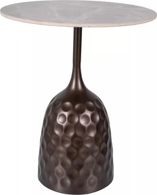 Tavolino Mutti in ceramica effetto marmo – Ø50x60 cm