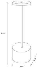 Globo 21019W - Lampada da tavolo dimmerabile POLINA LED/1,2W/3,7V