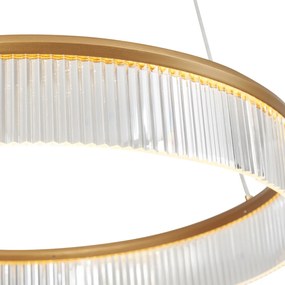 Lampada a sospensione moderna ottone 59cm incl. LED dimmerabile a 3 livelli - Anello Chandelier