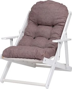 Poltrona in legno pieghevole 3 posizioni - CUBA telaio bianco