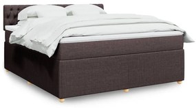 Giroletto A Molle Con Materasso Marrone Scuro 180x200cm Tessuto /