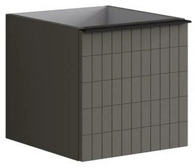 Struttura semi colonna da bagno Pixel2 cassetti laccato opaco grigio carbone L 40 x H 40 x P 45.5 cm