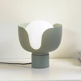 Lampada da tavolo Lindby Fiora, verde, vetro, ferro, Ø 20 cm