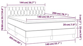 Giroletto a Molle con Materasso Crema 140x200 cm in Tessuto