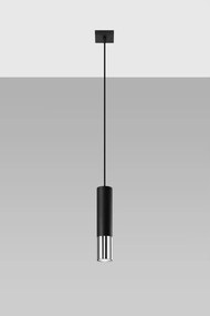 Lampadario nero/argentato in metallo ø 8 cm Longbot – Sollux