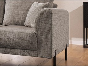 Divano angolare grigio tortora (con penisola a sinistra/a L) con rivestimento in ciniglia Mauris – Ropez