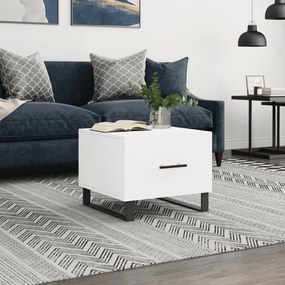 Tavolino Da Salotto Bianco 50x50x40 Cm İn Legno Multistrato /