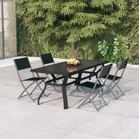 Set da Pranzo per Giardino 5 pz Grigio e Nero cod mxl 44603