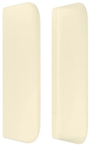 Testiera ad orecchio crema 93x16x78/88 cm in similpelle