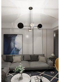 Lampadario a Sospensione in Acciaio IDEA 4 Nero/Bianco 4xE27 Colore del corpo Nero