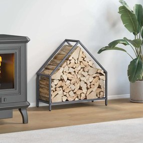 Rastrelliera Per Legna Da Ardere Antracite 60x25x60 Cm /