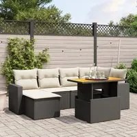 Set Divani da Giardino con Cuscini 7pz Nero Polyrattan 3271413