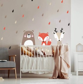 Un orso, una volpe e un cervo - adesivi da parete per bambini | Inspio
