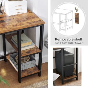 Scrivania angolare SOLEA marrone/nero