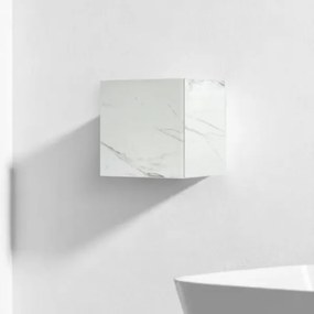 Pensile cubotto sospeso con anta Marmo Bianco 30x30 cm