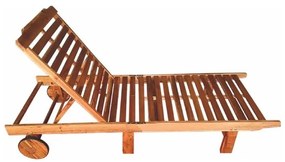 Bali Lettino in legno di acacia, con ruote eschienale reclinabile