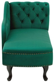 Chaise longue destra in velluto verde NIMES Beliani
