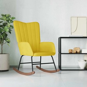 Sedia A Dondolo Giallo Senape İn Velluto /