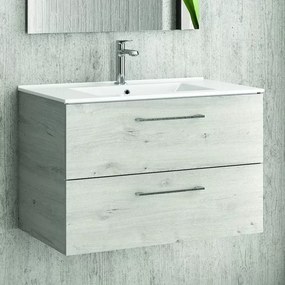 Mobile bagno 75 cm lavabo incasso e due cassetti NEL-75 - KAMALU