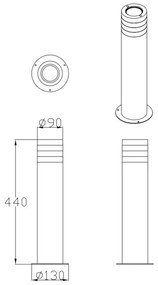 Lampada da esterno RINO 1xE27/12W/230V IP54 44 cm nero