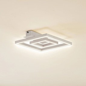 Plafoniera a LED Madamo Lindby, Bianco / Opale, Soggiorno / Sala da pranzo, Alluminio, Moderno, Plafoniera LED