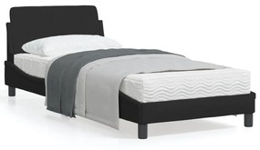 Giroletto Con Testiera Senza Materasso Nero 90x190 Cm Tessuto /