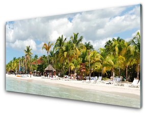 Pannello retrocucina Paesaggio delle palme della spiaggia 100x50 cm