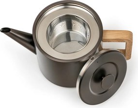 Teiera grigia in acciaio inox con filtro 1,1 l Duet Narvik – Bredemeijer