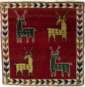 Shiraz Tappeto 60 x 60 Rosso (Iran) Annodato A Mano
