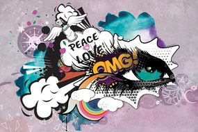 Carta da parati – Graffiti verde occhio