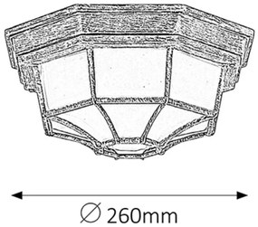 Rabalux 8376 - Plafoniera da esterno MILANO 1xE27/100W/230V