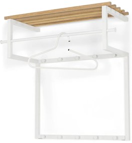 Attaccapanni da parete bianco/di colore naturale in metallo con scaffale 76 cm Rizzoli – Spinder Design