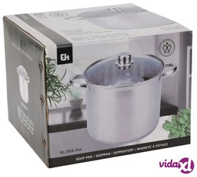 Excellent Houseware Casseruola con Coperchio 9 L in Acciaio Inox