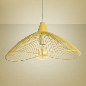 Lampadario Pop Kasteli giallo paralume giallo E27 Ø45cm SEYNAVE