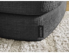 Poggiapiedi nero con rivestimento in ciniglia Leonore – Bobochic Paris