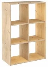 Scaffale Astigarraga Dinamic 6 Cubi Componibile Naturale Pino (70,8 x 33 x 105,4 cm)