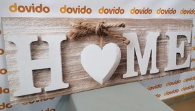 Quadro su tela – Con scritta Home in stile vintage