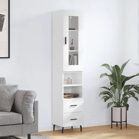 Credenza 34,5x34x180 cm in legno multistrato bianco lucido