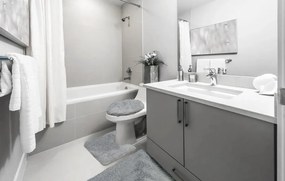 Set di tappeti per il bagno - grigio chiaro